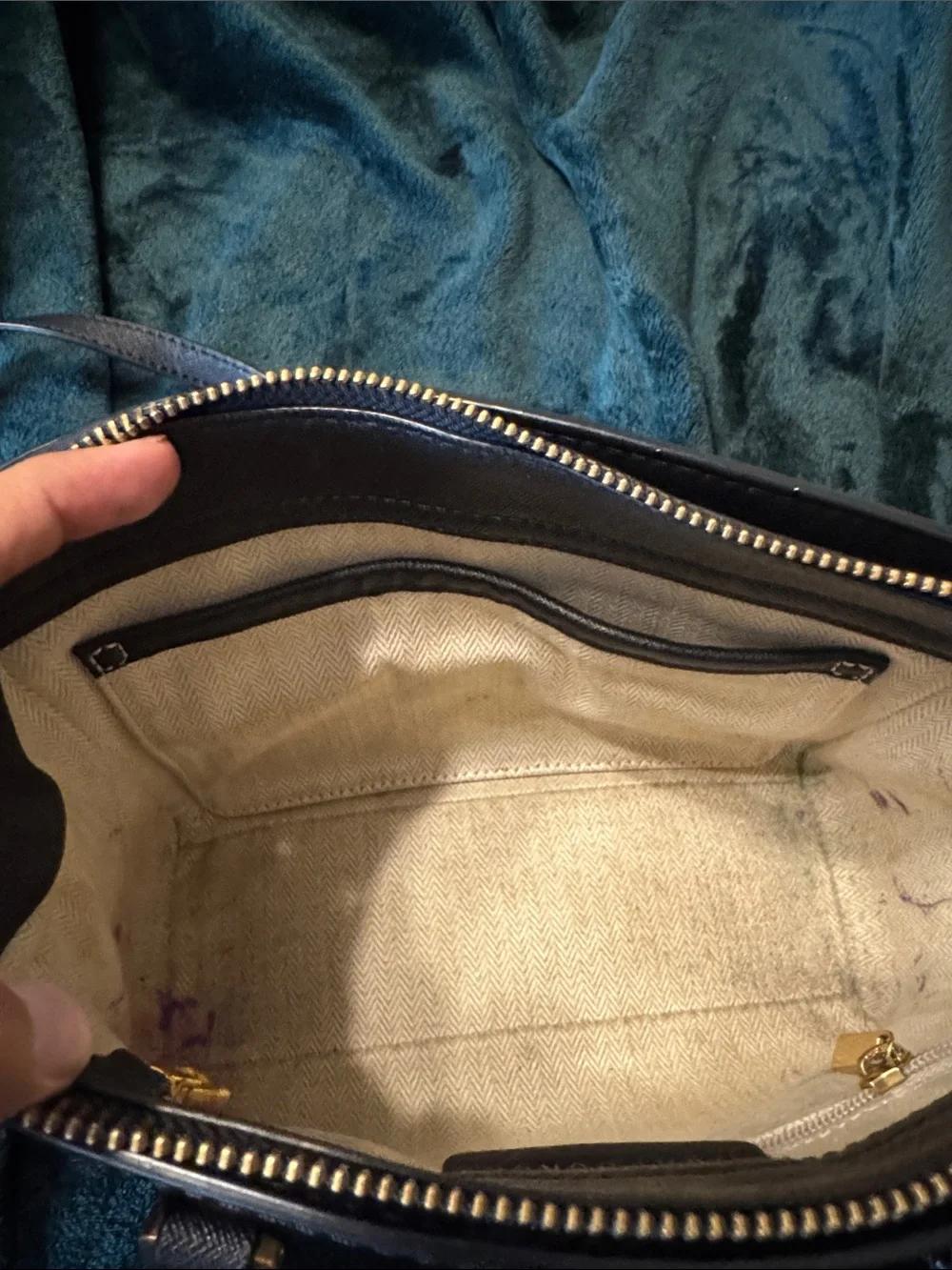 Tory Burch Black Mini Satchel with Gold Hardware